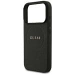 Guess Grained Ring MagSafe Black Kryt iPhone 17 Pro
