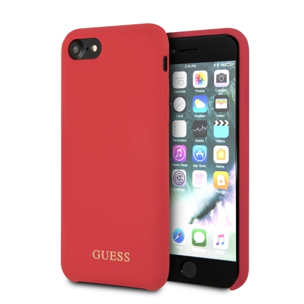 Guess GUHCI8LSGLRE Red Hardcase Silicone Kryt iPhone 7/8/SE 2020/SE 2022