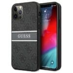 Guess GUHCP12L4GDGR 6,7"Grey Hardcase 4G Stripe Kryt iPhone 12 Pro Max