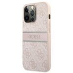 Guess GUHCP13L4GDPI Pink Hardcase 4G Stripe Kryt iPhone 13/13 Pro