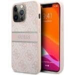 Guess GUHCP13L4GDPI Pink Hardcase 4G Stripe Kryt iPhone 13/13 Pro