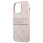 Guess GUHCP13L4GDPI Pink Hardcase 4G Stripe Kryt iPhone 13/13 Pro
