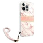 Guess GUHCP13LKMABPI Pink Hardcase Marble Strap Collection Kryt iPhone 13/13 Pro