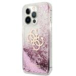 Guess GUHCP13LLG4GPI Pink Hardcase 4G Big Liquid Glitter Kryt iPhone 13/13 Pro