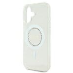 Guess GUHMP16MPFTDTEH White Hardcase IML Rhinestones MagSafe Kryt iPhone 16 Plus