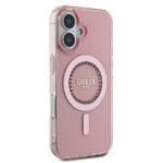 Guess GUHMP16MPFTDTEP Pink Hardcase IML Rhinestones MagSafe Kryt iPhone 16 Plus