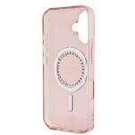 Guess GUHMP16MPFTDTEP Pink Hardcase IML Rhinestones MagSafe Kryt iPhone 16 Plus