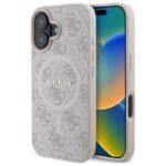 Guess GUHMP16SG4GFRP Pink Hardcase 4G Ring Classic Logo MagSafe Kryt iPhone 16