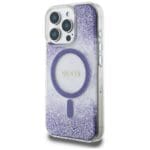 Guess HC Resin Bottom Glitter MagSafe Purple Kryt iPhone 16 Pro Max