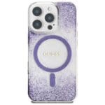 Guess HC Resin Bottom Glitter MagSafe Purple Kryt iPhone 16 Pro Max