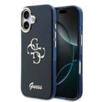 Guess IML 4G Script Metal Logo Blue Kryt iPhone 17