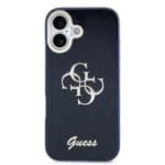 Guess IML 4G Script Metal Logo Blue Kryt iPhone 17