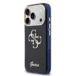 Guess IML 4G Script Metal Logo Blue Kryt iPhone 17 Pro Max