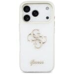 Guess IML 4G Script Metal White Kryt iPhone 17 Pro