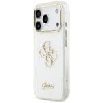 Guess IML 4G Script Metal White Kryt iPhone 17 Pro Max
