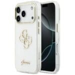 Guess IML 4G Script Metal White Kryt iPhone 17 Pro Max