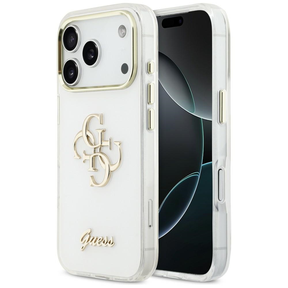 Guess IML 4G Script Metal White Kryt iPhone 17 Pro Max