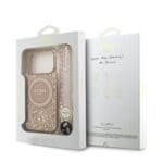 Guess IML Flowers Allover Strap MagSafe Pink Kryt iPhone 17 Pro