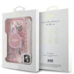 Guess IML Flowers Strap MagSafe Pink Kryt iPhone 16 Plus