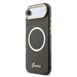 Guess IML Glitter Script Strap MagSafe Black Kryt iPhone 17 Air