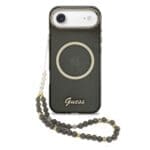 Guess IML Glitter Script Strap MagSafe Black Kryt iPhone 17 Air