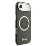 Guess IML Glitter Script Strap MagSafe Black Kryt iPhone 17 Air