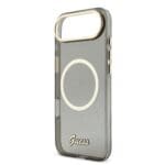 Guess IML Glitter Script Strap MagSafe Black Kryt iPhone 17 Air