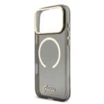 Guess IML Glitter Script Strap MagSafe Black Kryt iPhone 17 Pro Max