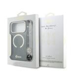 Guess IML Glitter Script Strap MagSafe Black Kryt iPhone 17 Pro Max