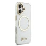 Guess IML Glitter Script Strap MagSafe Transparent Kryt iPhone 17