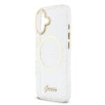 Guess IML Glitter Script Strap MagSafe Transparent Kryt iPhone 17