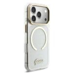 Guess IML Glitter Script Strap MagSafe Transparent Kryt iPhone 17 Pro