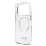 Guess IML Glitter Script Strap MagSafe Transparent Kryt iPhone 17 Pro Max