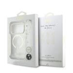 Guess IML Glitter Script Strap MagSafe Transparent Kryt iPhone 17 Pro Max