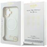 Guess IML Gradient Script Metal MagSafe White Kryt iPhone 17