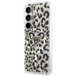 Guess IML Leopard Print Triangle MagSafe Black Kryt Samsung Galaxy S26