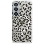 Guess IML Leopard Print Triangle MagSafe Black Kryt Samsung Galaxy S26