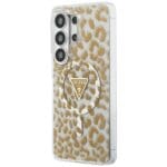 Guess IML Leopard Print Triangle MagSafe Brown Kryt Samsung Galaxy S26 Ultra