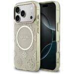 Guess IML Peony Dot MagSafe Beige Kryt iPhone 17 Pro