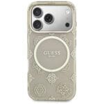 Guess IML Peony Dot MagSafe Beige Kryt iPhone 17 Pro