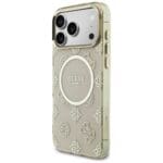 Guess IML Peony Dot MagSafe Beige Kryt iPhone 17 Pro Max