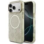 Guess IML Peony Dot MagSafe Beige Kryt iPhone 17 Pro Max