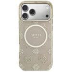Guess IML Peony Dot MagSafe Beige Kryt iPhone 17 Pro Max