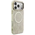 Guess IML Peony Dot MagSafe Beige Kryt iPhone 17 Pro Max