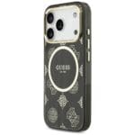 Guess IML Peony Dot MagSafe Black Kryt iPhone 17 Pro