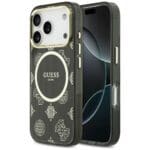 Guess IML Peony Dot MagSafe Black Kryt iPhone 17 Pro