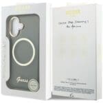 Guess IML Script Metal MagSafe Black Kryt iPhone 17