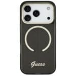 Guess IML Script Metal MagSafe Black Kryt iPhone 17 Pro