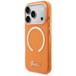 Guess IML Script Metal MagSafe Orange Kryt iPhone 17 Pro