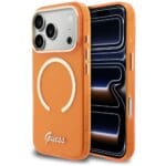 Guess IML Script Metal MagSafe Orange Kryt iPhone 17 Pro